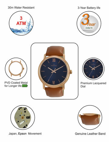 Maxima ATTIVO Men Blue Dial Analogue Watch - 61382LMGR